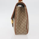 CELINE Macadam Canvas Hand Bag PVC Beige Gold Auth hk3675-3
