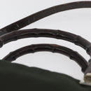 GUCCI Bamboo Hand Bag Nylon 2way Green Silver Auth hk3678-14
