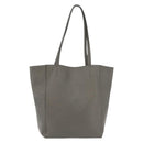 CELINE Cabas Phantom Tote Bag Leather Gray Silver Auth hk3679-13