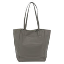 CELINE Cabas Phantom Tote Bag Leather Gray Silver Auth hk3679-2