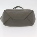 CELINE Cabas Phantom Tote Bag Leather Gray Silver Auth hk3679-5