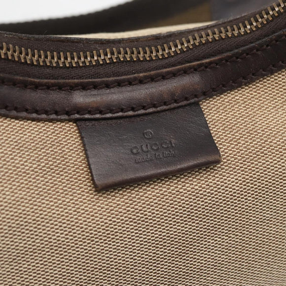 GUCCI Shoulder Bag Canvas Beige Gold Auth hk3681