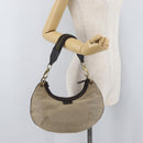 GUCCI Shoulder Bag Canvas Beige Gold Auth hk3681-24