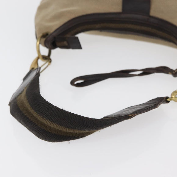 GUCCI Shoulder Bag Canvas Beige Gold Auth hk3681