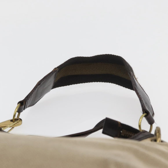 GUCCI Shoulder Bag Canvas Beige Gold Auth hk3681