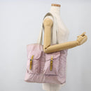 PRADA Tote Bag Nylon Pink Silver Auth hk3682-28
