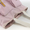 PRADA Tote Bag Nylon Pink Silver Auth hk3682-6