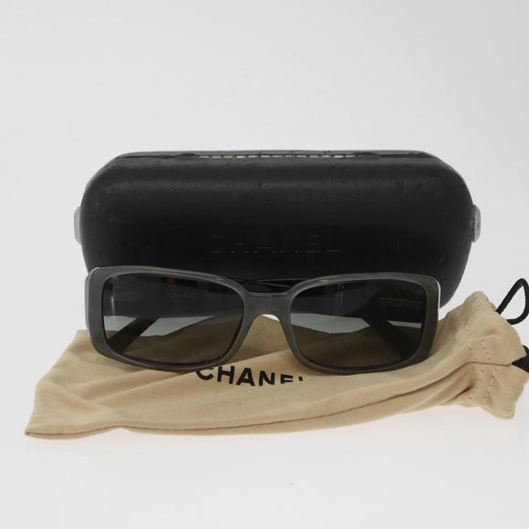 CHANEL COCO Mark Sunglasses plastic Black CC Auth hk3689A