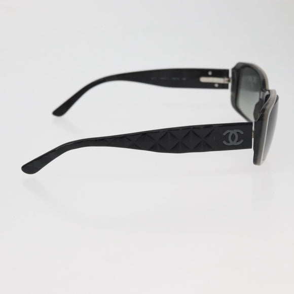CHANEL COCO Mark Sunglasses plastic Black CC Auth hk3689A