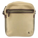 BURBERRY Blue Label Shoulder Bag Canvas Beige Silver Auth hk3692-13