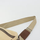 BURBERRY Blue Label Shoulder Bag Canvas Beige Silver Auth hk3692-14
