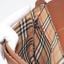 Burberrys Shoulder Bag Leather Brown Gold Auth hk3693-19