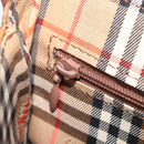 Burberrys Shoulder Bag Leather Brown Gold Auth hk3693-20
