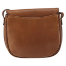 Burberrys Shoulder Bag Leather Brown Gold Auth hk3693-2