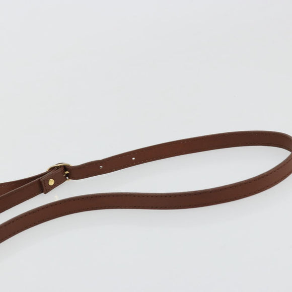Burberrys Shoulder Bag Leather Brown Gold Auth hk3693