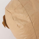 CELINE Hand Bag Leather Beige Gold Auth hk3694A-11