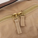 CELINE Hand Bag Leather Beige Gold Auth hk3694A-14