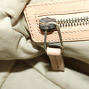 CELINE Hand Bag Leather Beige Gold Auth hk3694A-19