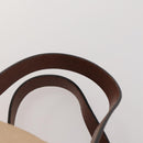 CELINE Hand Bag Leather Beige Gold Auth hk3694A-8