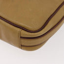 CARTIER Shoulder Bag Leather Beige Gold Auth hk3696A-14