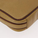 CARTIER Shoulder Bag Leather Beige Gold Auth hk3696A-15
