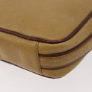 CARTIER Shoulder Bag Leather Beige Gold Auth hk3696A-16