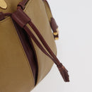 CARTIER Shoulder Bag Leather Beige Gold Auth hk3696A-17