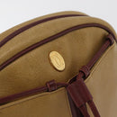 CARTIER Shoulder Bag Leather Beige Gold Auth hk3696A-18