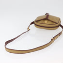 CARTIER Shoulder Bag Leather Beige Gold Auth hk3696A-7