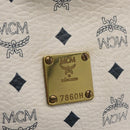MCM Vicetos Logogram Shoulder Bag PVC White Gold Auth hk3702-15