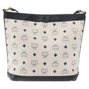 MCM Vicetos Logogram Shoulder Bag PVC White Gold Auth hk3702-3