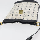 MCM Vicetos Logogram Shoulder Bag PVC White Gold Auth hk3702-6