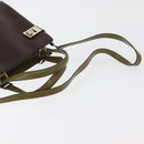 Salvatore Ferragamo Gancini Bag Patent leather 2way Brown Silver Auth hk3704-9