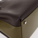 Salvatore Ferragamo Gancini Bag Patent leather 2way Brown Silver Auth hk3704-10