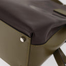 Salvatore Ferragamo Gancini Bag Patent leather 2way Brown Silver Auth hk3704-18