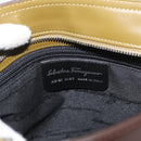 Salvatore Ferragamo Gancini Bag Patent leather 2way Brown Silver Auth hk3704-12