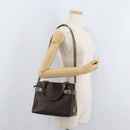 Salvatore Ferragamo Gancini Bag Patent leather 2way Brown Silver Auth hk3704-25