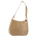 Salvatore Ferragamo Gancini Shoulder Bag Leather Beige Gold Auth hk3706-1