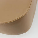 Salvatore Ferragamo Gancini Shoulder Bag Leather Beige Gold Auth hk3706-17