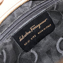 Salvatore Ferragamo Gancini Shoulder Bag Leather Beige Gold Auth hk3706-12