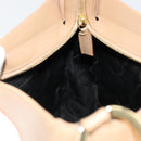 Salvatore Ferragamo Gancini Shoulder Bag Leather Beige Gold Auth hk3706-18