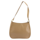 Salvatore Ferragamo Gancini Shoulder Bag Leather Beige Gold Auth hk3706-13