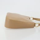 Salvatore Ferragamo Gancini Shoulder Bag Leather Beige Gold Auth hk3706-3