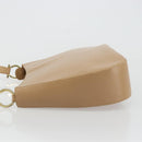 Salvatore Ferragamo Gancini Shoulder Bag Leather Beige Gold Auth hk3706-4