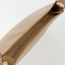 Salvatore Ferragamo Gancini Shoulder Bag Leather Beige Gold Auth hk3706-6