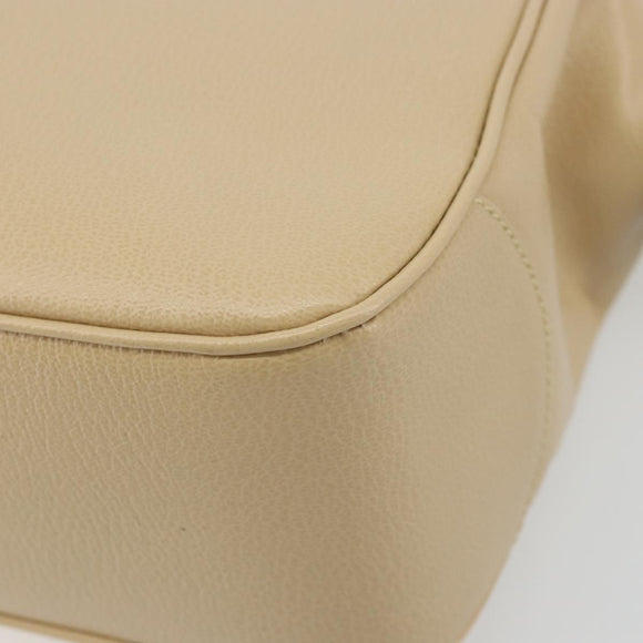 Salvatore Ferragamo Gancini Tote Bag Leather Beige Gold Auth hk3707