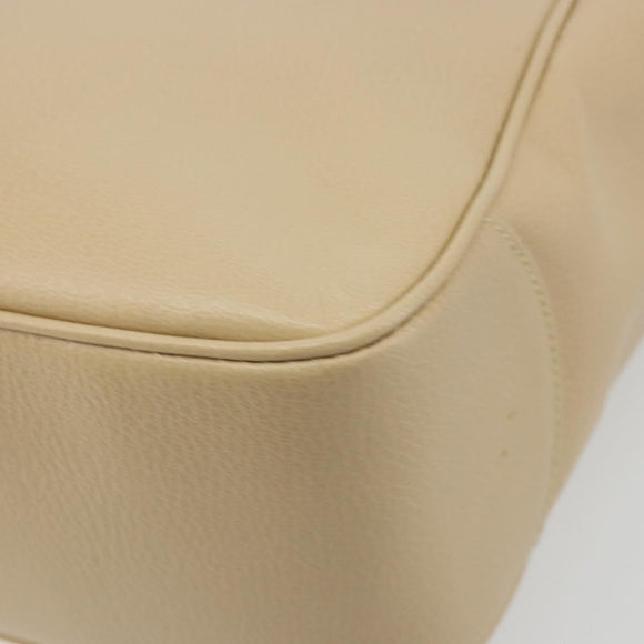 Salvatore Ferragamo Gancini Tote Bag Leather Beige Gold Auth hk3707
