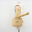 Salvatore Ferragamo Gancini Tote Bag Leather Beige Gold Auth hk3707-22