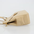 Salvatore Ferragamo Gancini Tote Bag Leather Beige Gold Auth hk3707-5