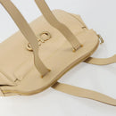 Salvatore Ferragamo Gancini Tote Bag Leather Beige Gold Auth hk3707-6